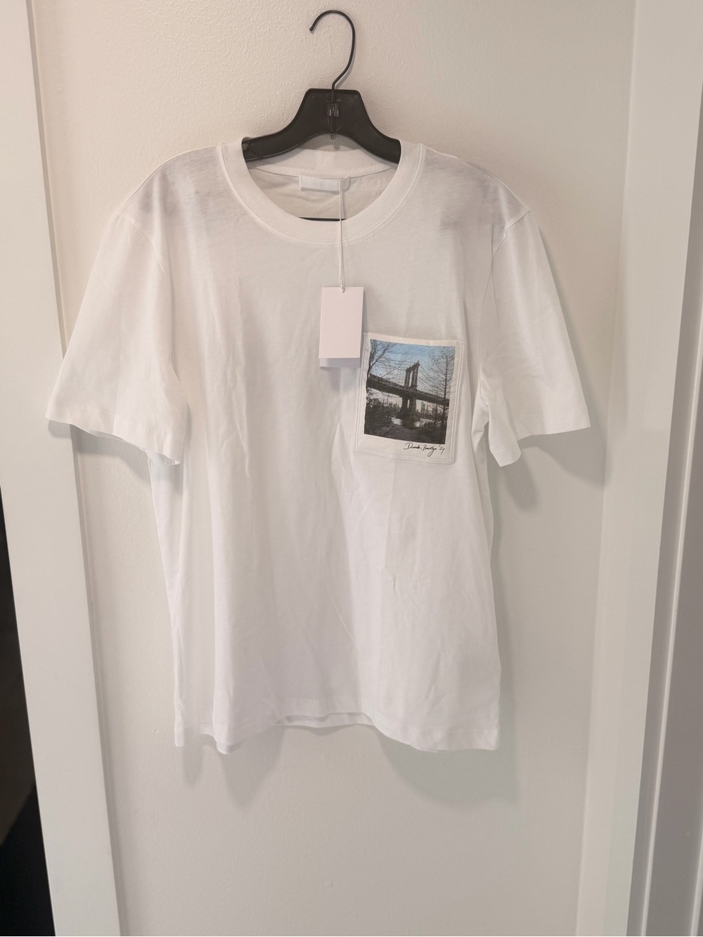 Helmut Lang White Bridge Postcard T-Shirt Mens Size medium Peter Do NWT